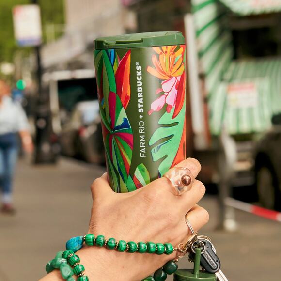 FARM rio x Starbucks Collab Banana Leaves tumbler - Picture 2 of 5